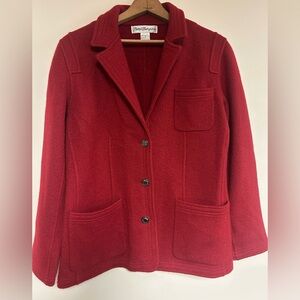 Norm Thompson Vintage Wool Jacket Blazer Women’s Size S Cranberry